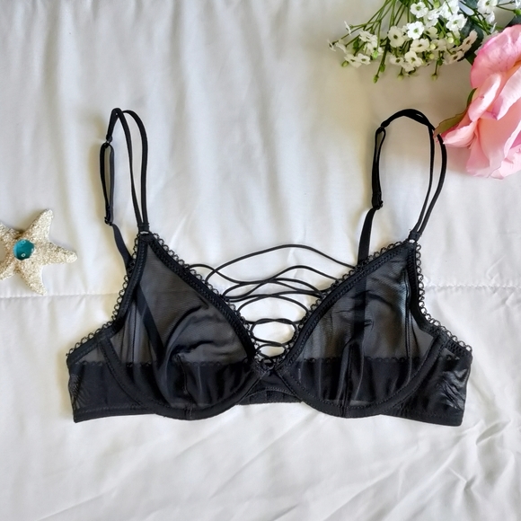 Other - 🏷️BUY 4 GET 1 FREE🏷️ Black Criss Cross Underwire Lingerie Bralette Bra